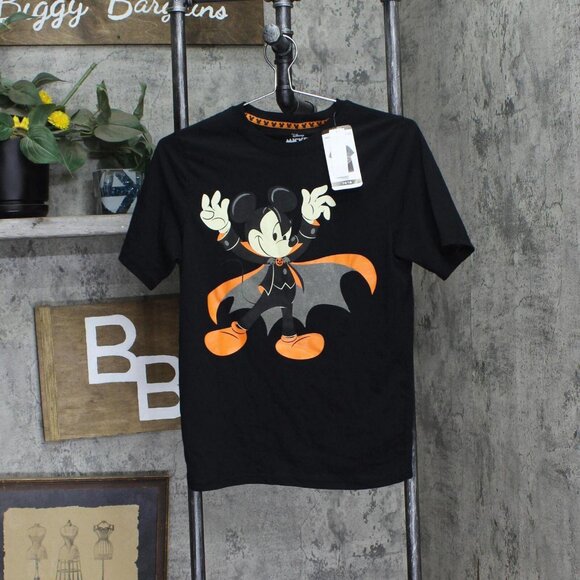 NWT Disney Mouse Boys Halloween Glow In The Dark T-Shirt 980417537 10/12 Black - Picture 3 of 5